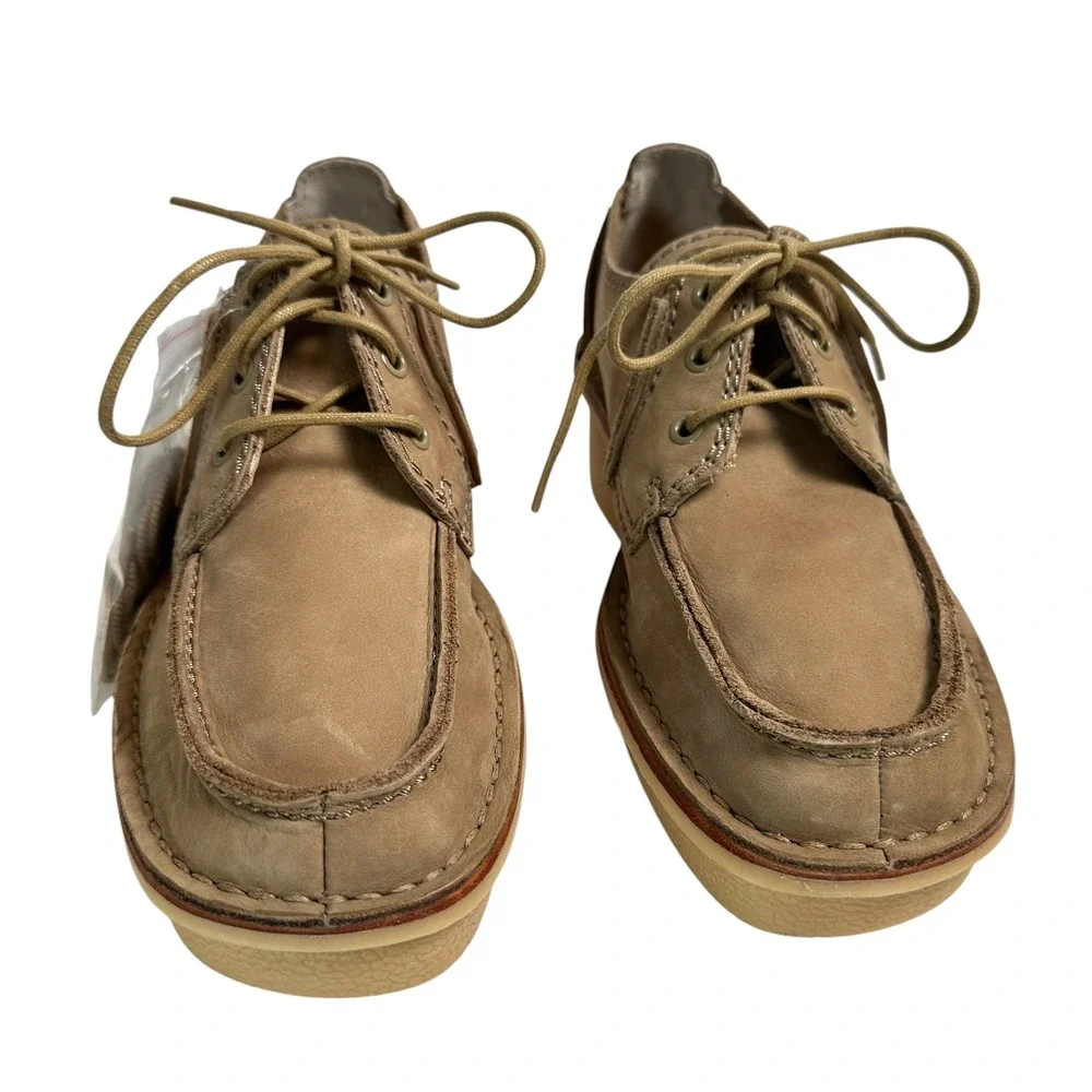 Clarks Shoes Artisan Veldta Auburon Platform Moccasin Nubuck Taupe 10‎ Gorpcore
